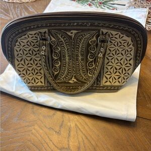 Chic Brown Patterned Tote Bag